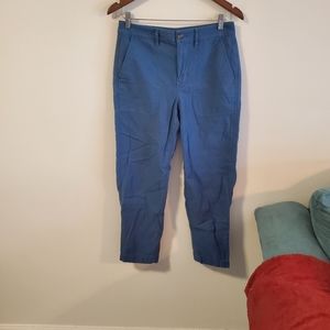 J. CREW cotton lightweight capri cropped pants blue size 4 preppy nautical